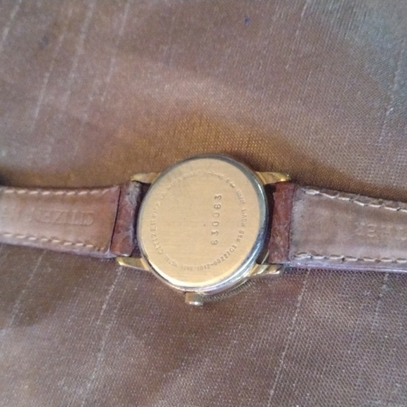 Citizen Silver and Brown Leather Watch - Picture 2 of 2